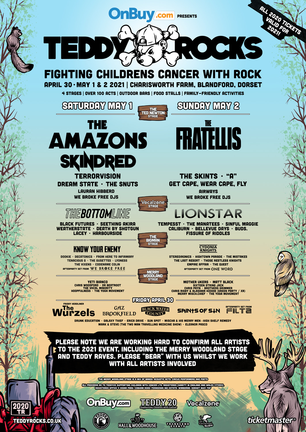 Teddy Rocks Festival Moves To 2021 Most Of Original Line Up Reconfirm To Help Raise Money For Children With Cancer Originalrock Net