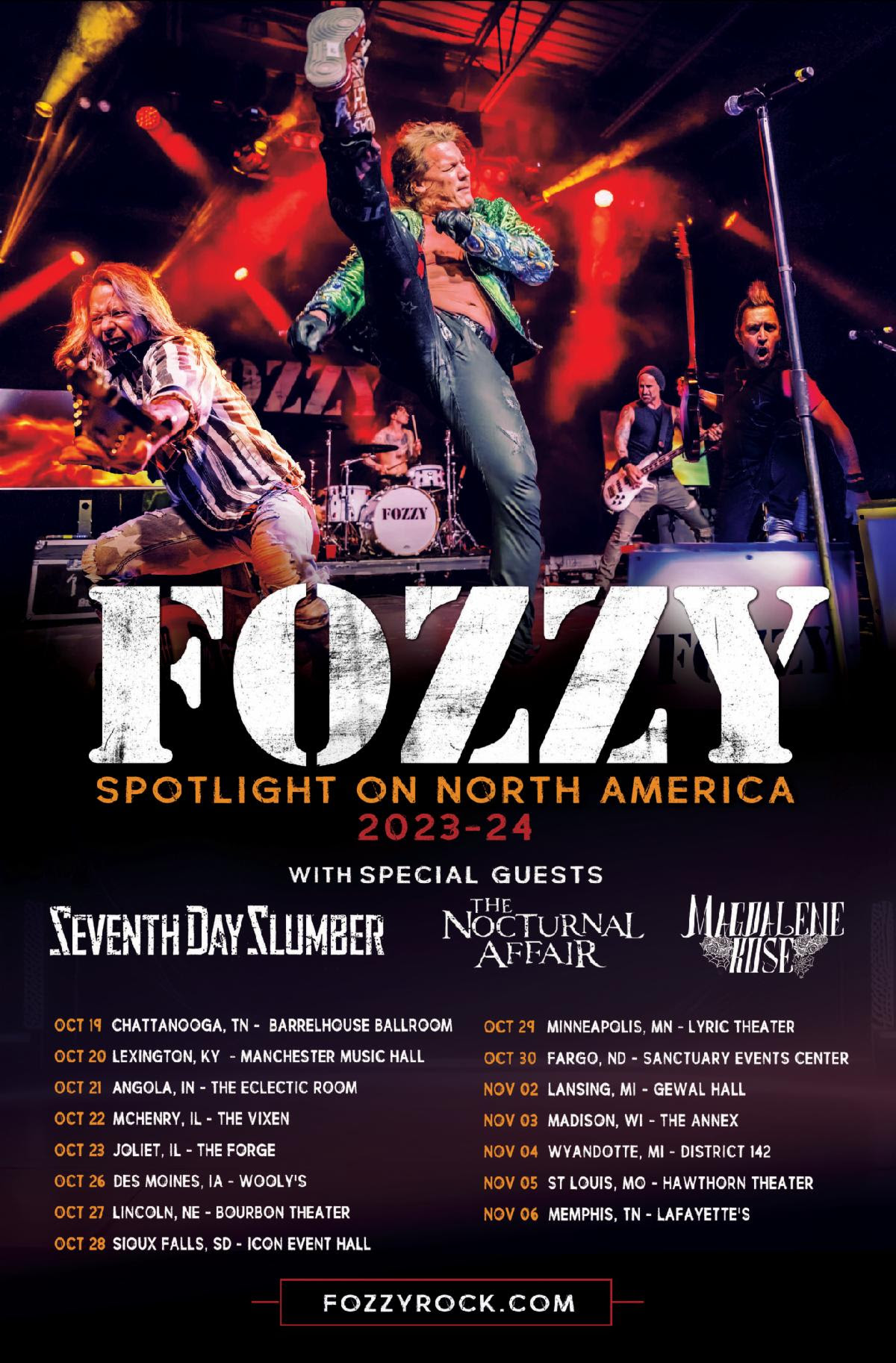 fozzy tour setlist